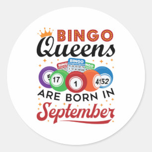 Bingo Queens är född i september Runt Klistermärke