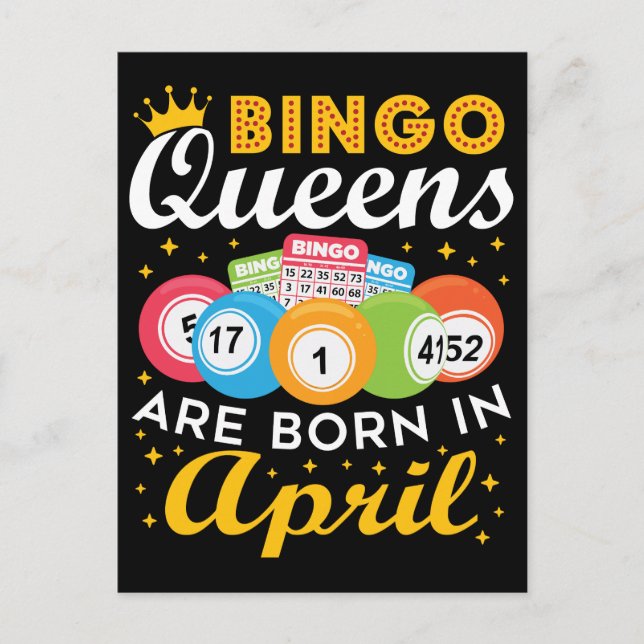 Bingo Queens föds i april Vykort (Framsida)