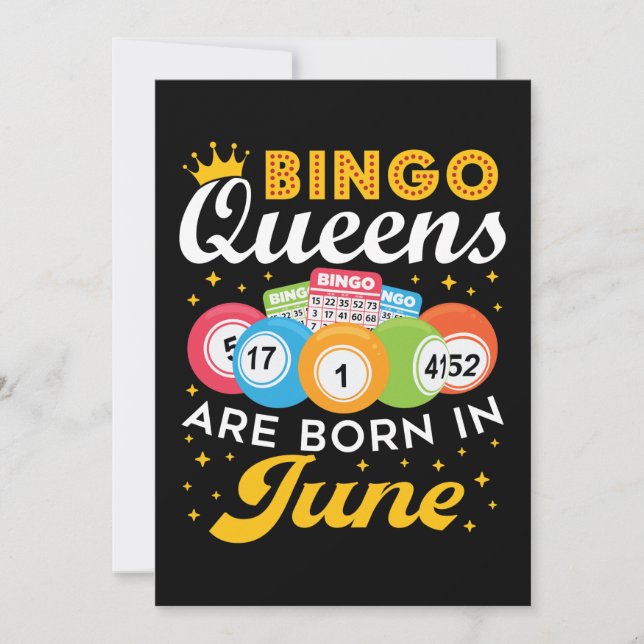 Bingo Queens föds i juni Julkort (Framsida)
