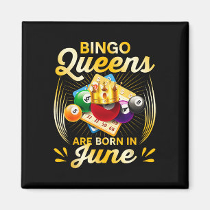 Bingo Queens föds i juni Vintage jul Xm Magnet