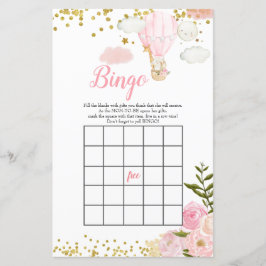 Bingo Rosa Varmt Luftballong Djungel Baby Shower