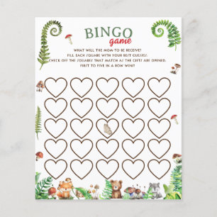 Bingo skogs djur baby shower spel