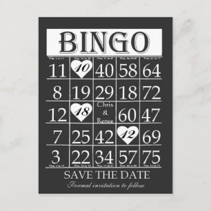 Bingo Spara vykort för svartvitt och datum