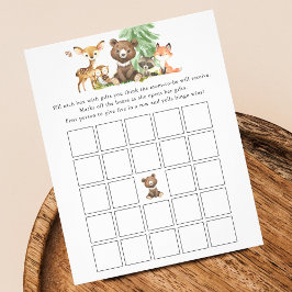 Bingo spel Djur Baby Shower Flyer