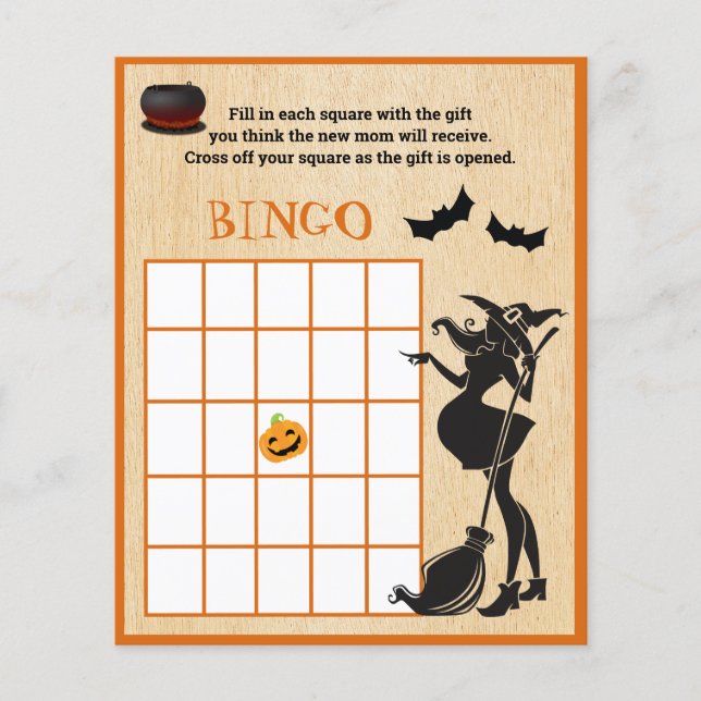 Bingo-spel för baby-brygga Halloween (Framsida)