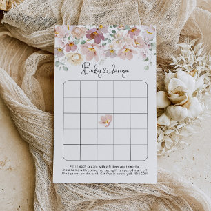 Bingo-spel för babydusch för blommigt
