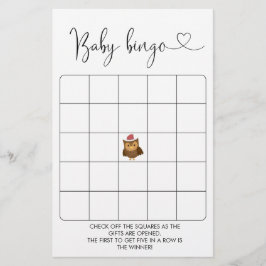 Bingo-spel för babyskor för vinterskog