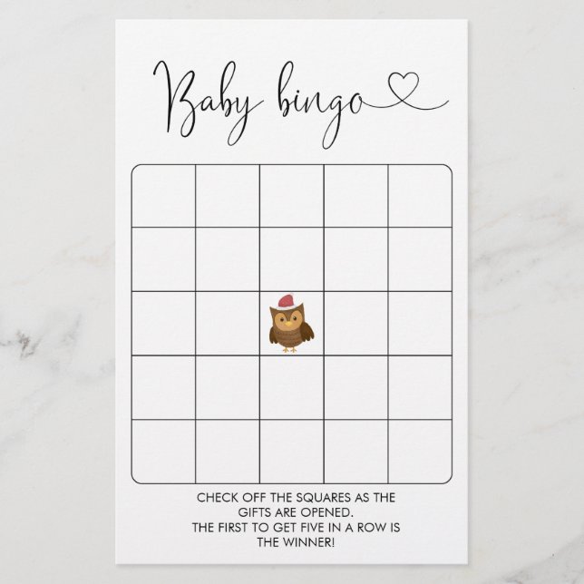 Bingo-spel för babyskor för vinterskog (Framsida)