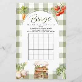 Bingo-spel för barn på den lokala odlingen, färsk 