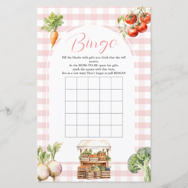 Bingo-spel för barn på den lokala odlingen, färsk  (Framsida)