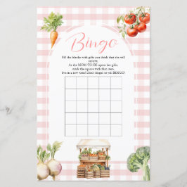 Bingo-spel för barn på den lokala odlingen, färsk 