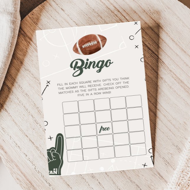 Bingo-spel för fotbollsbabyskor (Football Sports Baby Shower Bingo Game)
