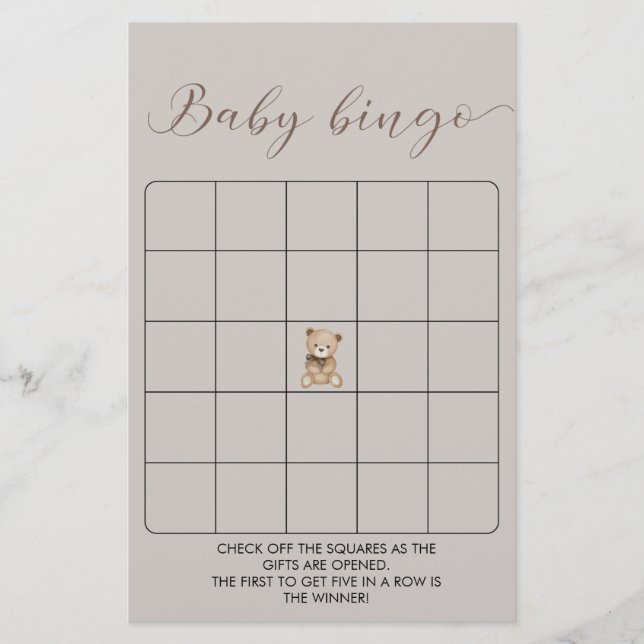 Bingo-spel för ljus/babyskor (Framsida)