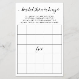 Bingo-spel för modern Elegant Möhippa Flygblad