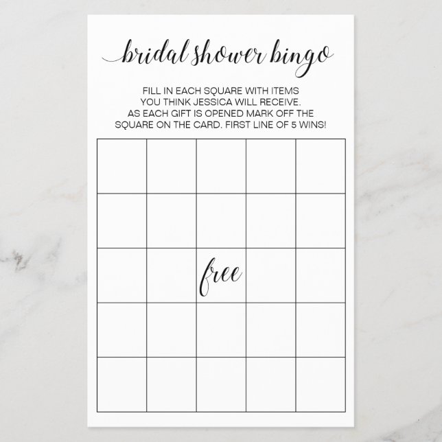 Bingo-spel för modern Elegant Möhippa Flygblad (Framsidan)