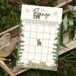 Bingo-spel för modern vattenfärg Bear Baby Shower Flygblad