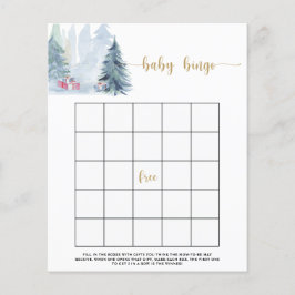 Bingo-spel för vinterblått gräs träd baby