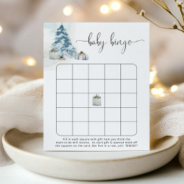 Bingo-spel för vinterblått gräs träd baby