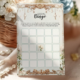 Bingo-spel med blå och vit Blommigt Möhippa