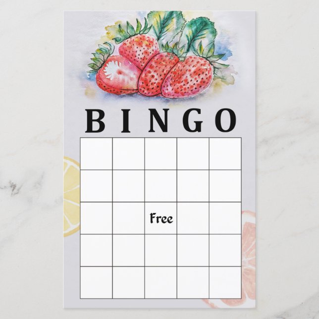 Bingo-spel med jordgubbar (Framsida)
