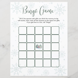 Bingo spel Vinter Snö Skog Djur Baby Shower