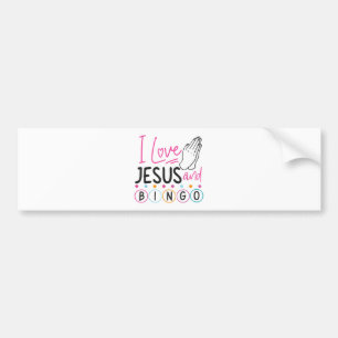 Bingo spelare Jesus Tro Kristen Jag älskar Jesus A Bildekal