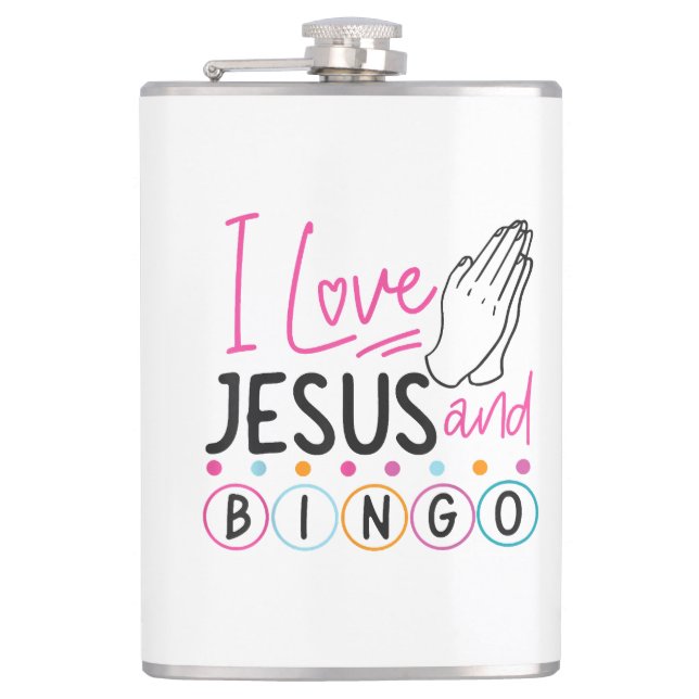 Bingo spelare Jesus Tro Kristen Jag älskar Jesus A Fickplunta (Framsidan)