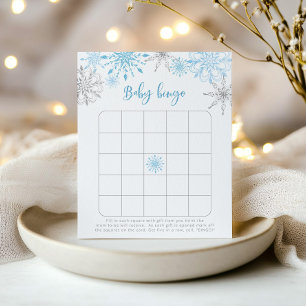 Bingo-spelet Blue silver snöflingor baby
