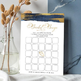 Bingo-spelkort för abstrakt Guld Blue möhippa Inbjudningar