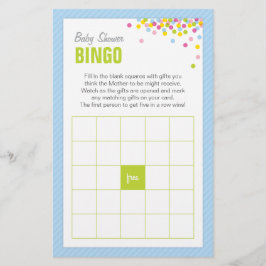 Bingo-spelkort för babbläckstråle i baby - blått