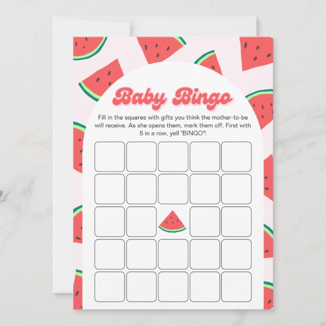 Bingo-spelkort för babybabyskor inbjudningar (Framsida)
