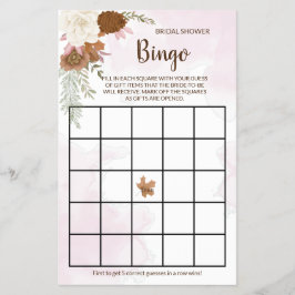 Bingo-spelkort för Blommigt till Boho-hösten Flygblad