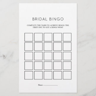 Bingo-spelkort för minimal Möhippa för elegant
