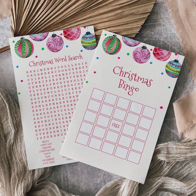 Bingo-spelkort för prydnadsjul, helgdag flygblad (Skapare uppladdad)