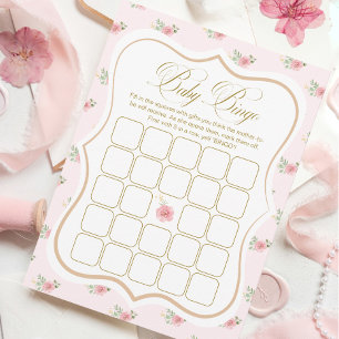 Bingo-spelkort för tea Party Baby Shower Bingo Inbjudningar