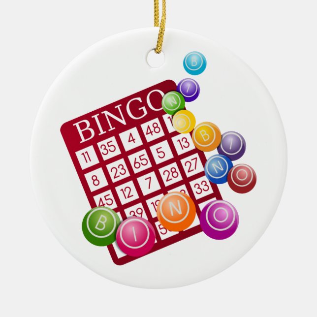 bingo sten julgransprydnad keramik (Framsidan)
