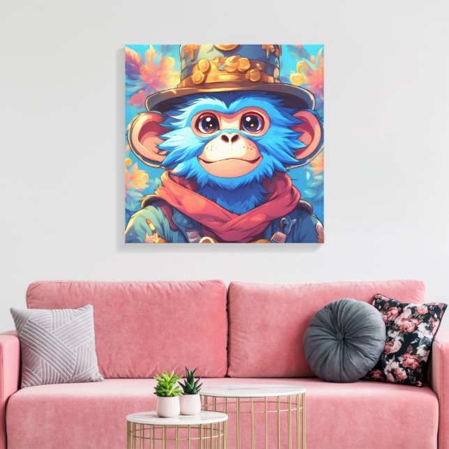 Bingo the Blue Monkey Canvastryck (Insitu (Vardagsrum))
