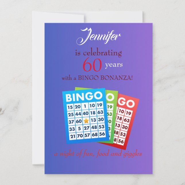 BINGO themed födelsedagsfest inbjudan (Framsida)