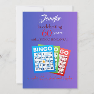 BINGO themed födelsedagsfest inbjudan