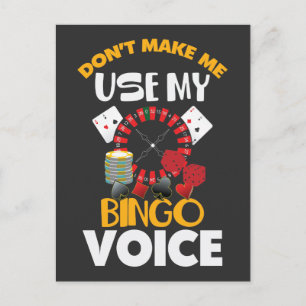 Bingo Voice Funny Casino Spelare Bingo Player Vykort
