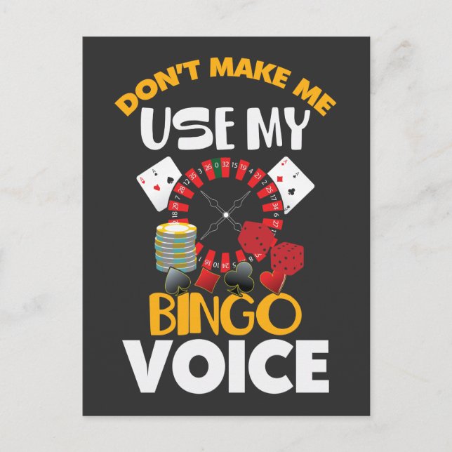 Bingo Voice Funny Casino Spelare Bingo Player Vykort (Framsida)
