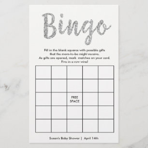 Bingo-What's in your Purse, 2 Sided Silver Card