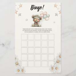 Bingo Whimsical Teddy Bear Baby Shower Game Brevpapper