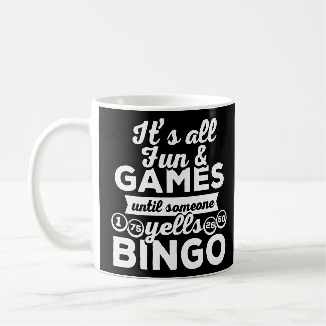 Bingo Yells Funny Bingo Caller Outfit Bingo Playe Kaffemugg (Vänster)