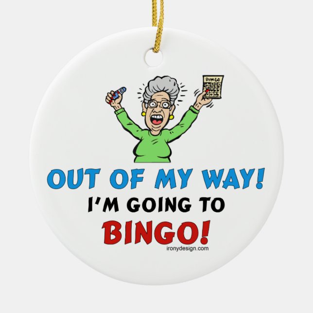 Bingoälskare Julgransprydnad Keramik (Framsidan)