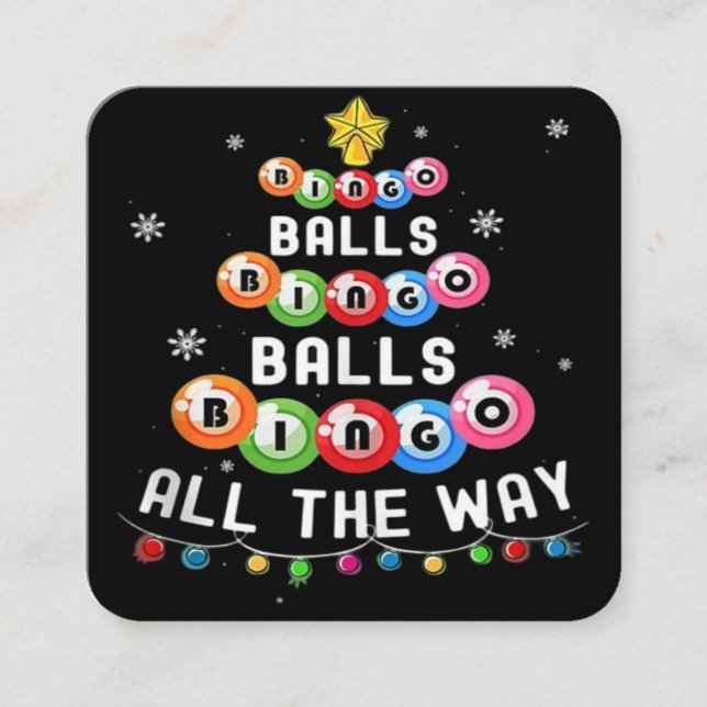 Bingobollar Bingo hela vägen  Fyrkantigt Visitkort (Framsida)