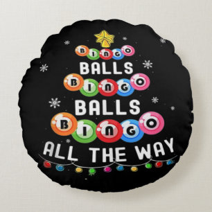 Bingobollar Bingo hela vägen Rund Kudde