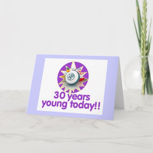 Bingokort - 30års födelsedag kort (Framsida)