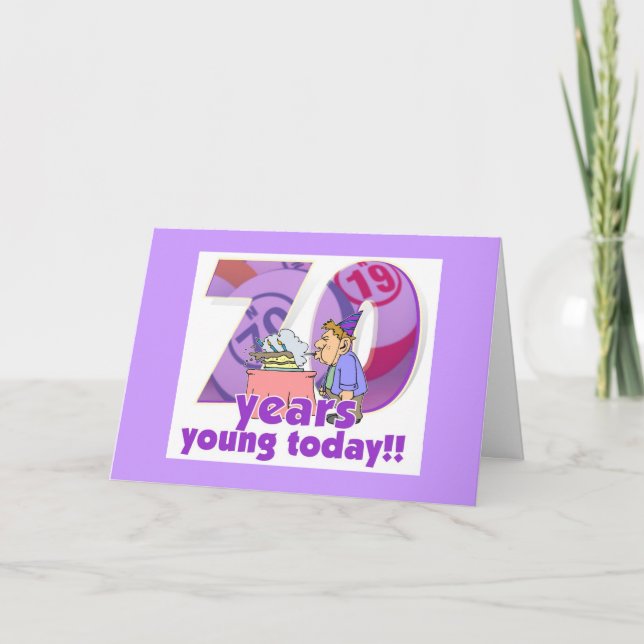 Bingokort - 70th födelsedag kort (Framsida)