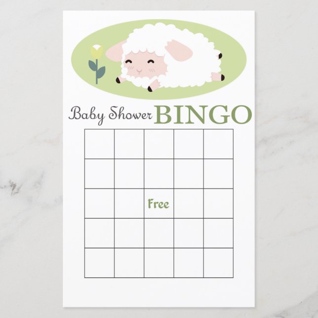 Bingokort för babydusch (Framsida)